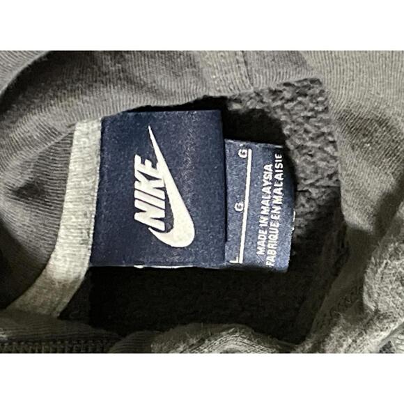 Nike Men's Dark Grey Hoodie with Neon Yellow/ Green Swoosh Logo - Size Large - Picture 4 of 7